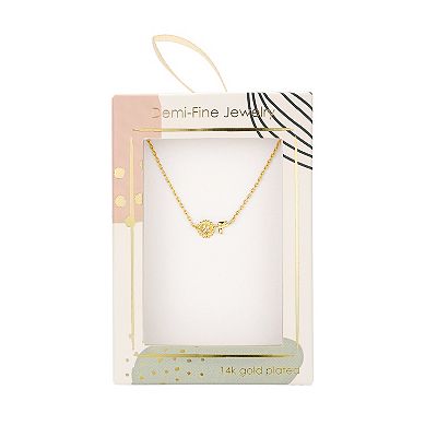 Taylor Grace 14k Gold Plated Champagne Cubic Zirconia Sunflower Necklace