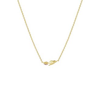 Taylor Grace 14k Gold Plated Cubic Zirconia Tulip Necklace