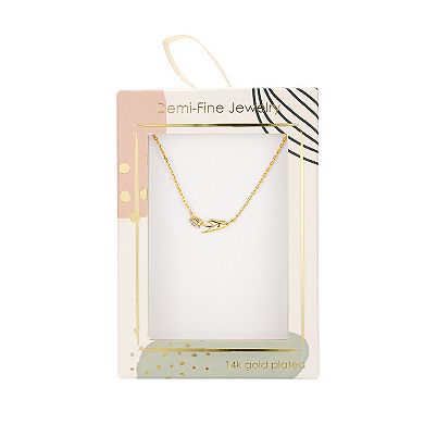 Taylor Grace 14k Gold Plated Cubic Zirconia Tulip Necklace