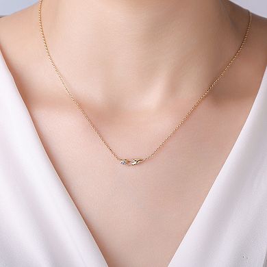Taylor Grace 14k Gold Plated Cubic Zirconia Tulip Necklace