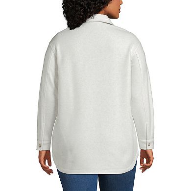 Plus Size Lands' End Luxe Fleece Button-Up Shacket