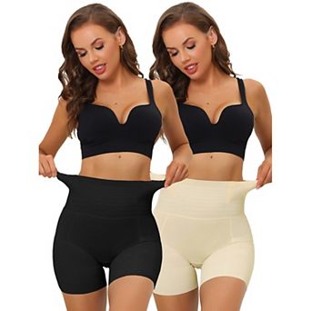 2packs Women's High Waisted Shapewear Boyshort Tummy Control Panties