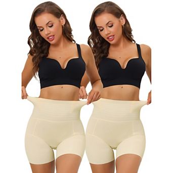 2packs Women's High Waisted Shapewear Boyshort Tummy Control Panties