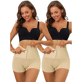2packs Women's Hip Lifter Waist High Waisted Boyshorts Shapewear With Hooks Closure