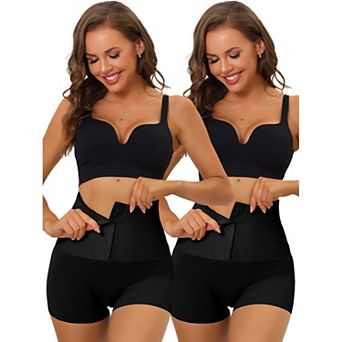 2packs Women's Hip Lifter Waist High Waisted Boyshorts Shapewear With Hooks Closure