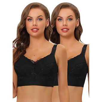 2packs Women's Full Coverage Wide Straps Longline Hem Wirefree Bra