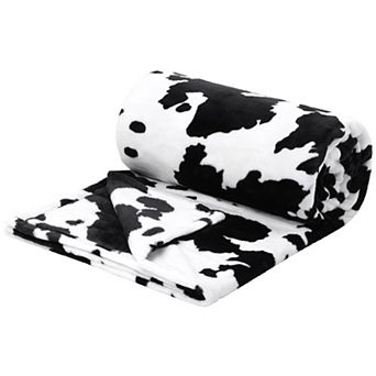 Cow Printed Blanket, Soft 300gsm Fleece Flannel Throw Blanket For Couch Sofa Bed Office