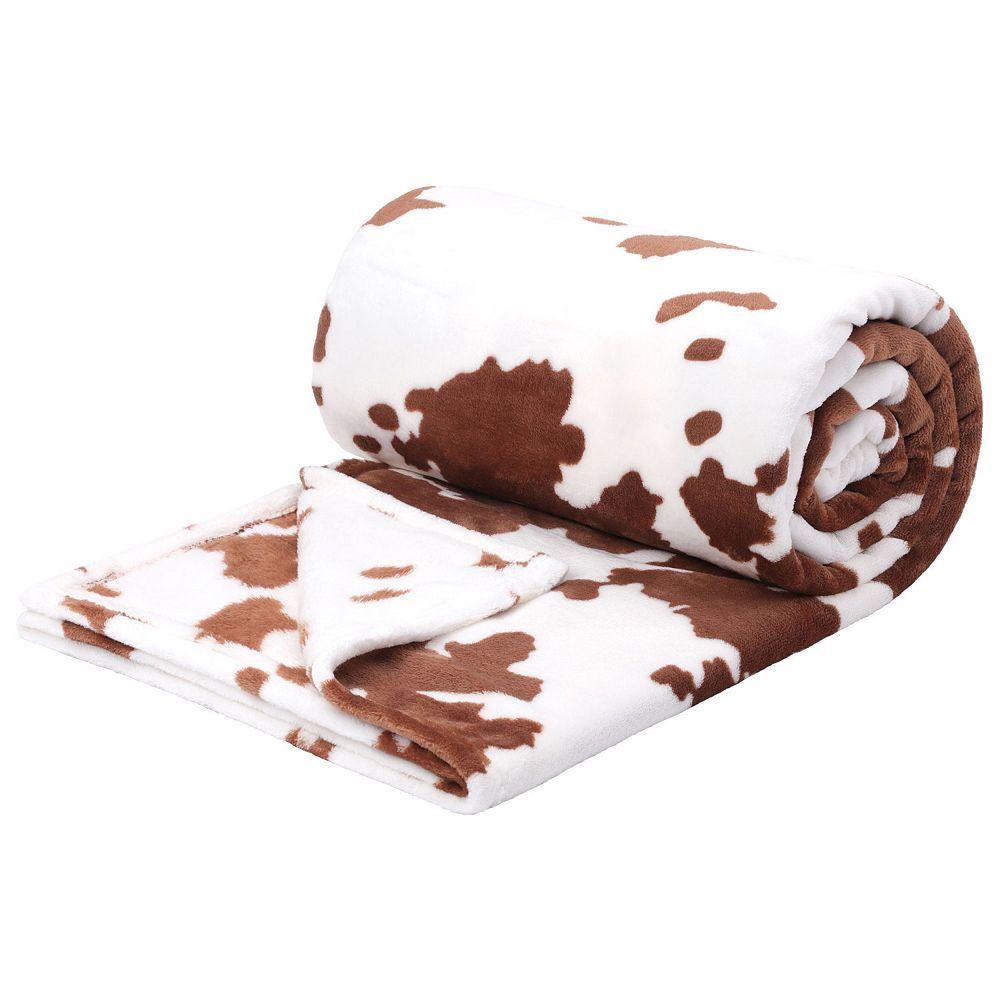 Cow Printed Blanket, Soft 300gsm Fleece Flannel Throw Blanket For