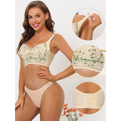 2packs Women's Wirefree U Back Adjustable Straps Lace Full Coverage Padded Minimizer Bra
