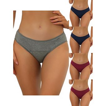 5 Packs Women's Underwear Mid Waisted Hipster Panties, Available In Plus Size