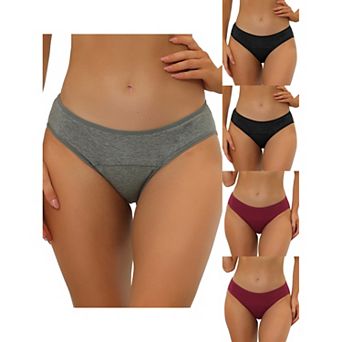5 Packs Women's Underwear Mid Waisted Hipster Panties, Available In Plus Size