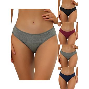 5 Packs Women's Underwear Mid Waisted Hipster Panties, Available In Plus Size