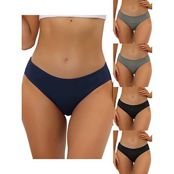 5 Packs Women's Underwear Mid Waisted Hipster Panties, Available In Plus Size
