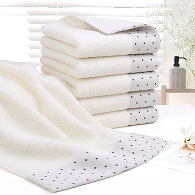 6 Pcs Cotton Soft Hand Towel Set 14" X 30"for Bathroom