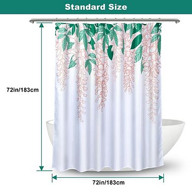 72x72" Bathroom Shower Curtain With Hooks