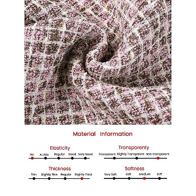 Women's Plaid Tweed Suit Set 2 Piece Outfits Short Blazer Jacket And Skirt Sets