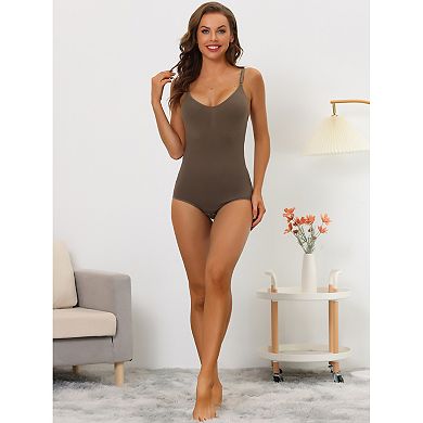 2packs Women's Bodysuit Thong Tummy Control Shapewear Adjustable Straps Sculpting Jumpsuit Top