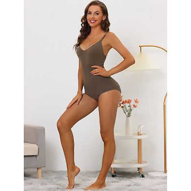 2packs Women's Bodysuit Thong Tummy Control Shapewear Adjustable Straps Sculpting Jumpsuit Top