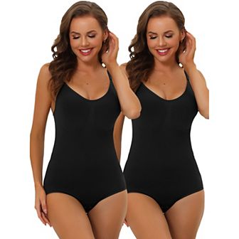 2packs Women's Bodysuit Thong Tummy Control Shapewear Adjustable Straps Sculpting Jumpsuit Top