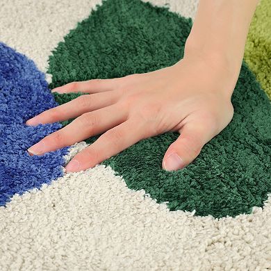 Soft Plush Non Slip Bathroom Mat Quick Dry Reversible Microfiber Bath Rugs Flower