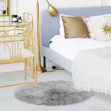 Faux Sheepskin Puffy Plush Area Soft Warm For Office Home Bedroom Floor Mats, 2 X 2 Feet