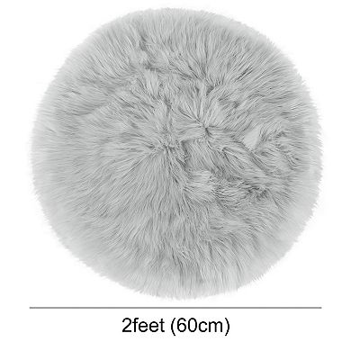 Faux Sheepskin Puffy Plush Area Soft Warm For Office Home Bedroom Floor Mats, 2 X 2 Feet