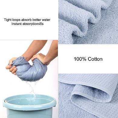 100% Cotton Texture Bath Towels Set Of 4, Soft And Thick Absorbent Waffle Weave Towels