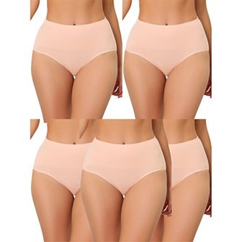 5packs Underwear For Women High Waist Shaping Tummy Control Panties Breathable Brief