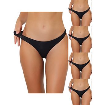 5 Packs Underwear For Women Low-waisted Contract Color Bikini Sporty Sweat-absorbing Thongs