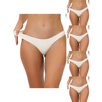 5 Packs Underwear For Women Low-waisted Contract Color Bikini Sporty Sweat-absorbing Thongs