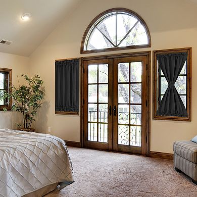 2pcs Blackout Curtains Sliding Door Panel Darkening Drapes