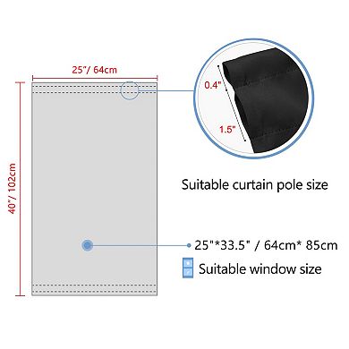 2pcs Blackout Curtains Sliding Door Panel Darkening Drapes