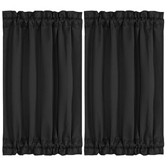 2 pc Blackout Curtains Sliding Door Panel Darkening Drapes