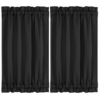 2 pc Blackout Curtains Sliding Door Panel Darkening Drapes