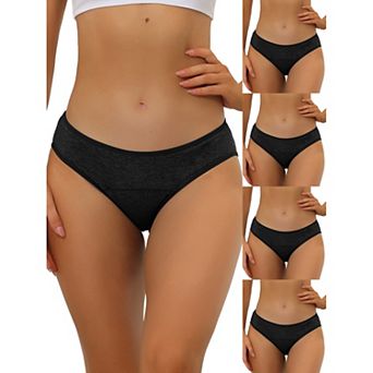 5 Packs Women's Underwear Mid-waisted Hipster Panties, Available In Plus Size