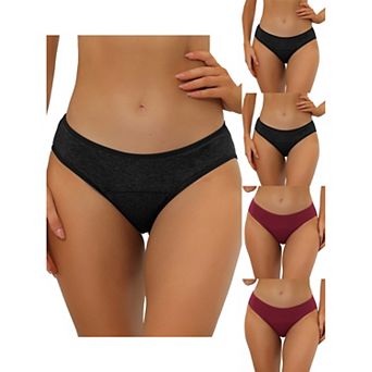5 Packs Women's Underwear Mid-waisted Hipster Panties, Available In Plus Size
