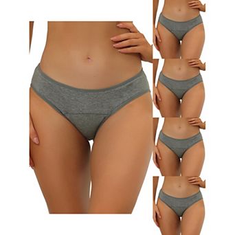 5 Packs Women's Underwear Mid-waisted Hipster Panties, Available In Plus Size