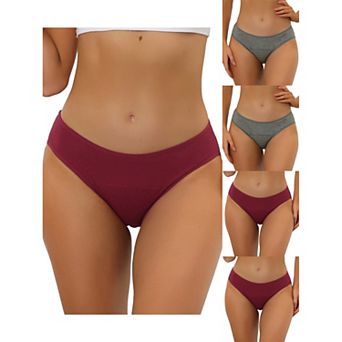 5 Packs Women's Underwear Mid-waisted Hipster Panties, Available In Plus Size