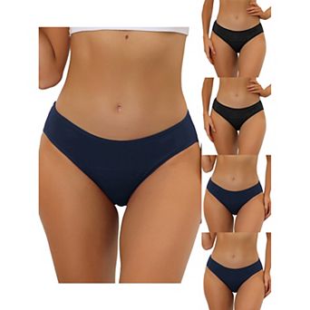 5 Packs Women's Underwear Mid-waisted Hipster Panties, Available In Plus Size