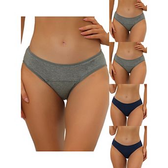 5 Packs Women's Underwear Mid-waisted Hipster Panties, Available In Plus Size