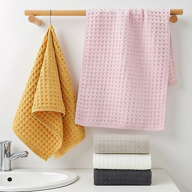 4 Pack Cotton Soft Absorbent Hand Towels, Waffle Weave Towel Sets for Bathroom, Kitchen 14" x 32"
