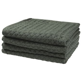 4 Pack Cotton Soft Absorbent Hand Towels, Waffle Weave Towel Sets for Bathroom, Kitchen 14" x 32"