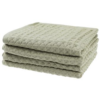 4 Pack Cotton Soft Absorbent Hand Towels, Waffle Weave Towel Sets for Bathroom, Kitchen 14" x 32"