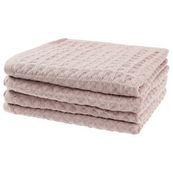 4 Pack Cotton Soft Absorbent Hand Towels, Waffle Weave Towel Sets for Bathroom, Kitchen 14" x 32"