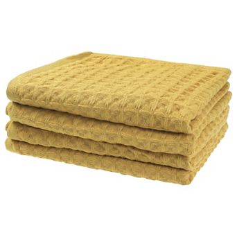 4 Pack Cotton Soft Absorbent Hand Towels, Waffle Weave Towel Sets for Bathroom, Kitchen 14" x 32"