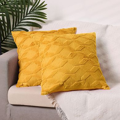 Short Plush Solid Color Soft Living Room Throw Pillowcases 4pcs 18" X 18"
