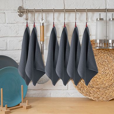 Kitchen Dish Cloths, 6 Pack Waffle Weave Dish Towels For Drying Dishes Quick Drying Kitchen Towels