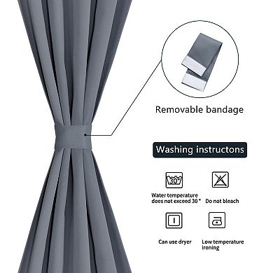 Elegant Blackout Curtain Rod Sliding Door Darkening Drapes