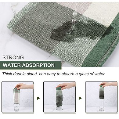 100% Cotton Terry Kitchen Towels, Big Buffalo Check, 6 Pack Soft Absorbent Quick Dry Dish Towels