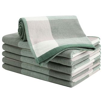 100% Cotton Terry Kitchen Towels, Big Buffalo Check, 6 Pack Soft Absorbent Quick Dry Dish Towels